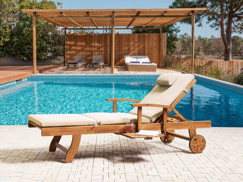 Solstol utomhus med Dyna Java Premium Akaciaträ - Brun/Taupe - Utemöbler - Utestolar & fåtöljer - Solsängar & solvagnar