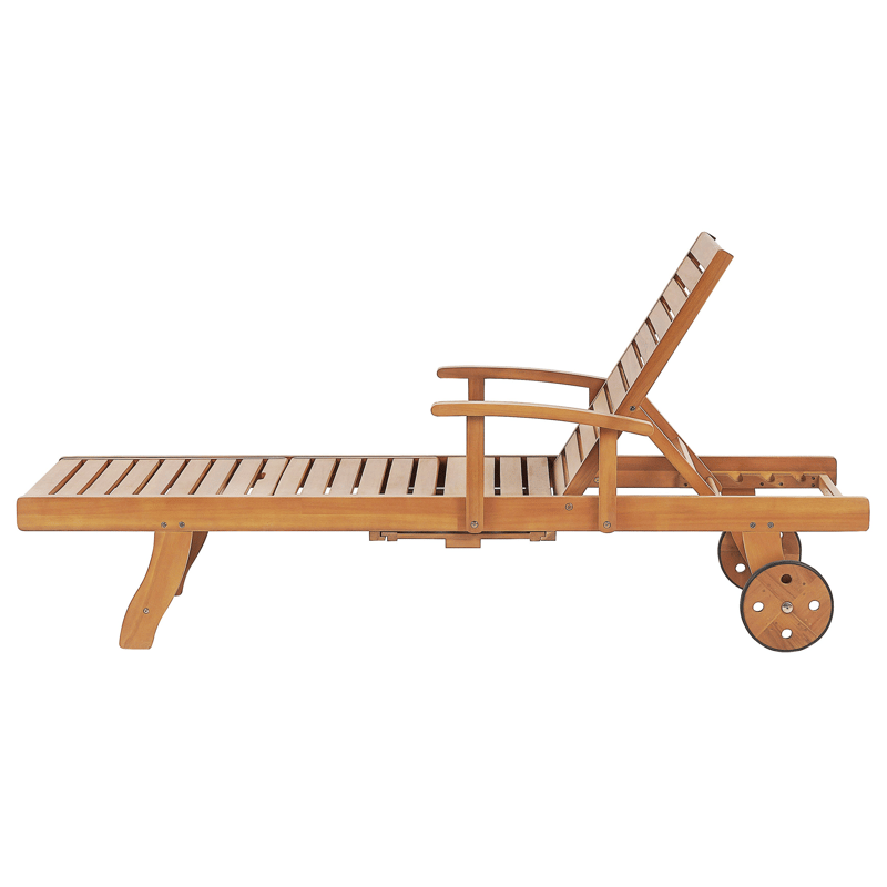 Solstol utomhus med Dyna Java Premium Akaciaträ - Brun/Röd - Utemöbler - Utestolar & fåtöljer - Solsängar & solvagnar