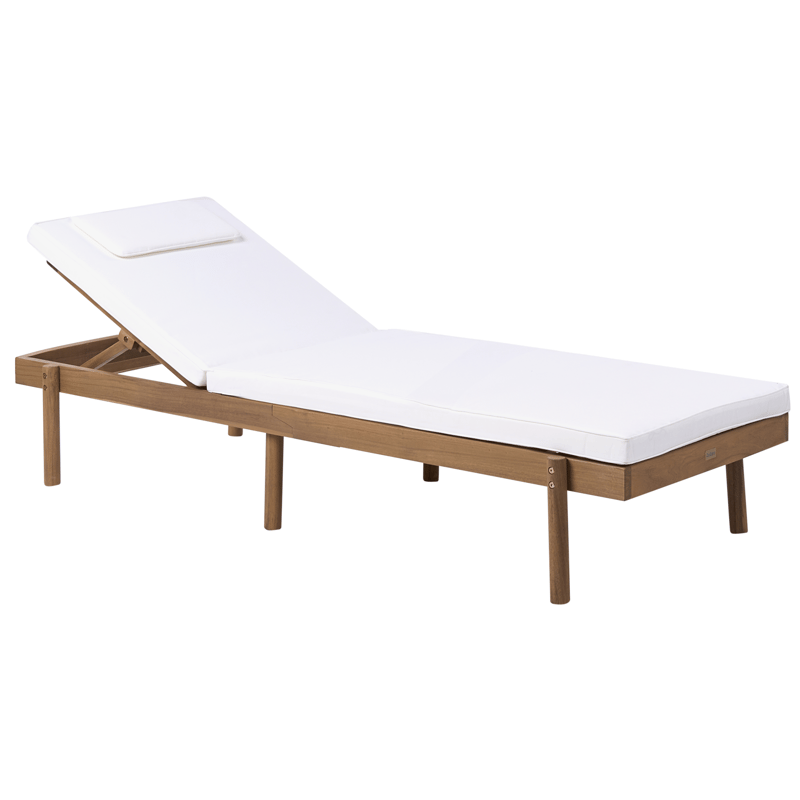 Solstol utomhus med Dyna Marcetelli Akaciaträ - Brun/Vit - Utemöbler - Utestolar & fåtöljer - Solsängar & solvagnar