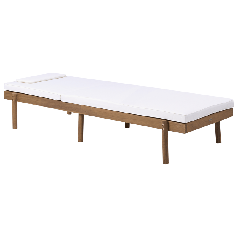 Solstol utomhus med Dyna Marcetelli Akaciaträ - Brun/Vit - Utemöbler - Utestolar & fåtöljer - Solsängar & solvagnar