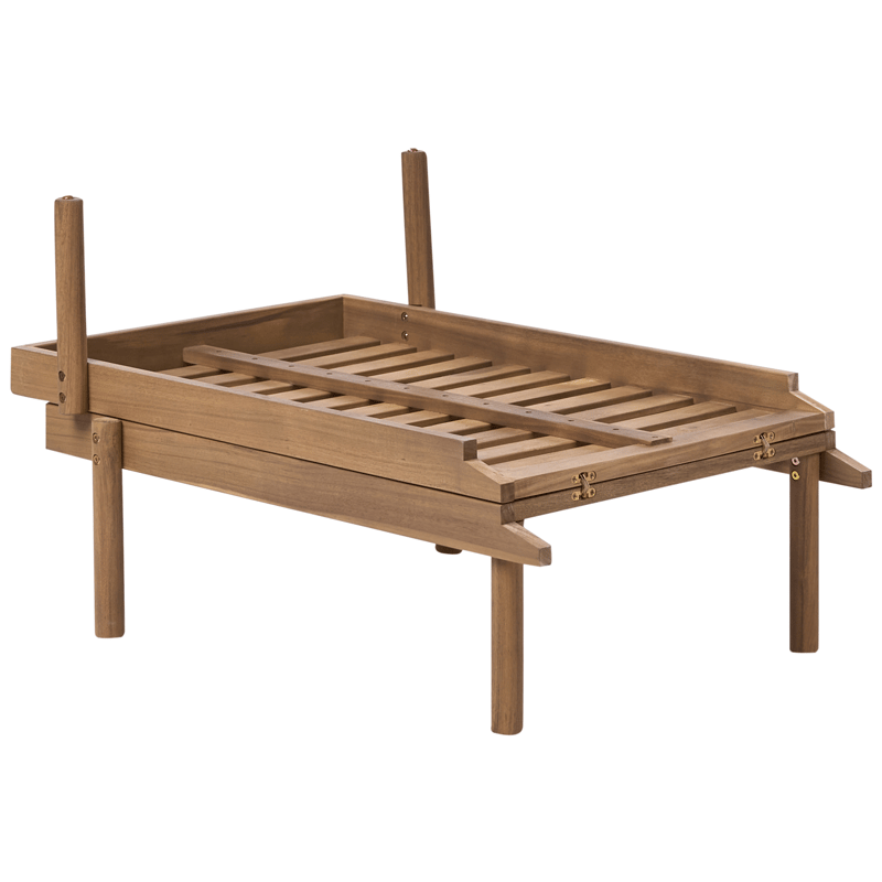 Solstol utomhus med Dyna Marcetelli Akaciaträ - Brun/Vit - Utemöbler - Utestolar & fåtöljer - Solsängar & solvagnar