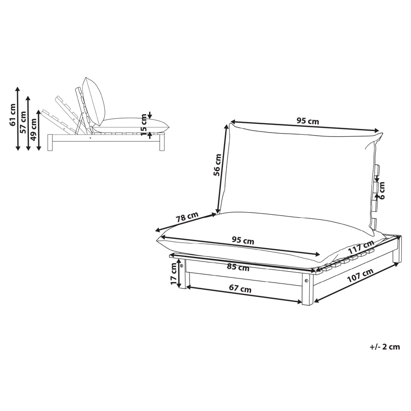 Solstol utomhus med Dyna Suno Akaciaträ - Brun/Beige - Utemöbler - Utestolar & fåtöljer - Solstol