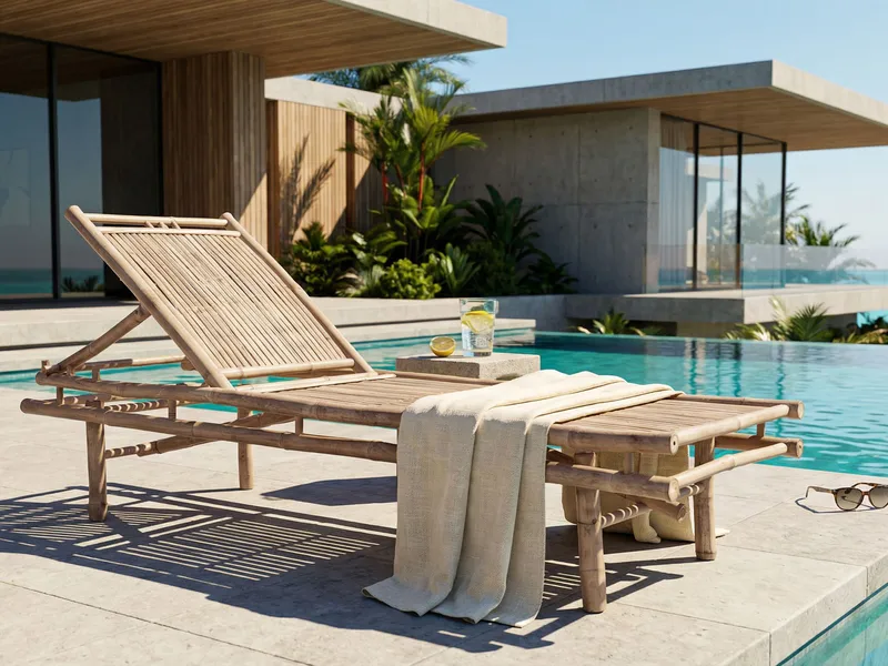 Solstol utomhus Sulmona Bambuträ - Brun - Utemöbler - Utestolar & fåtöljer - Solsängar & solvagnar