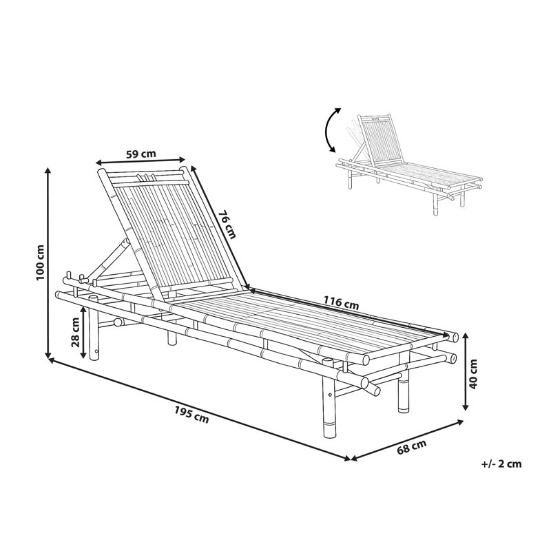 Solstol utomhus Sulmona Bambuträ - Brun - Utemöbler - Utestolar & fåtöljer - Solsängar & solvagnar
