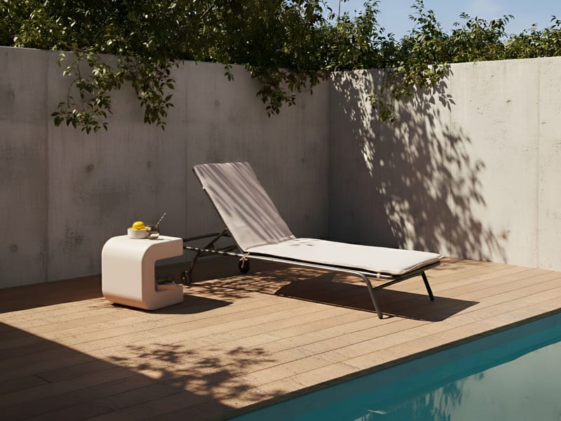 Solstol utomhus Volterra Stål - Beige/Grå - Utemöbler - Utestolar & fåtöljer - Solsängar & solvagnar