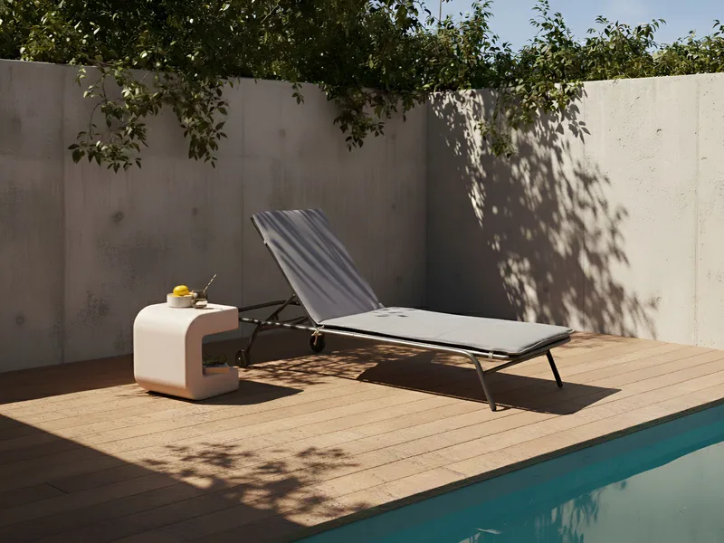 Solstol utomhus Volterra Stål - Grå - Utemöbler - Utestolar & fåtöljer - Solsängar & solvagnar