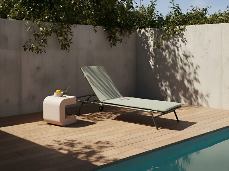 Solstol utomhus Volterra Stål - Grön/Grå - Utemöbler - Utestolar & fåtöljer - Solsängar & solvagnar