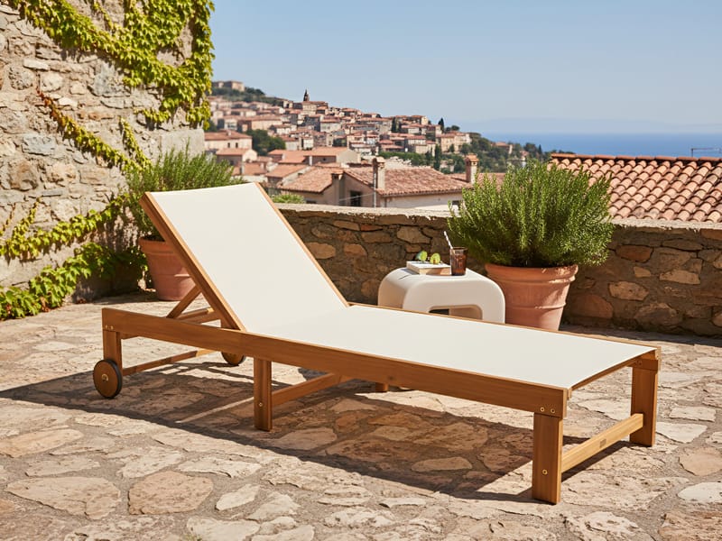 Solstol utomhus Pedesina Akaciaträ - Brun/Beige - Utemöbler - Utestolar & fåtöljer - Solsängar & solvagnar