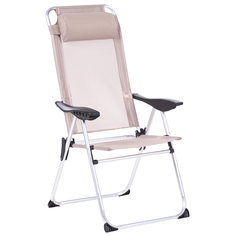 Stol utomhus Asine Aluminum Fällbar - Beige/Svart - Utemöbler - Utestolar & fåtöljer - Positionsstol