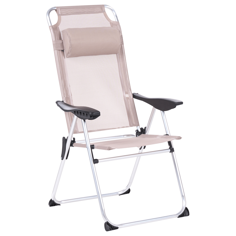 Stol utomhus Asine Aluminum Fällbar - Beige/Svart - Utemöbler - Utestolar & fåtöljer - Positionsstol