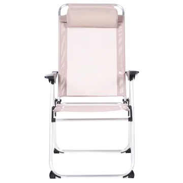 Stol utomhus Asine Aluminum Fällbar - Beige/Svart - Utemöbler - Utestolar & fåtöljer - Positionsstol