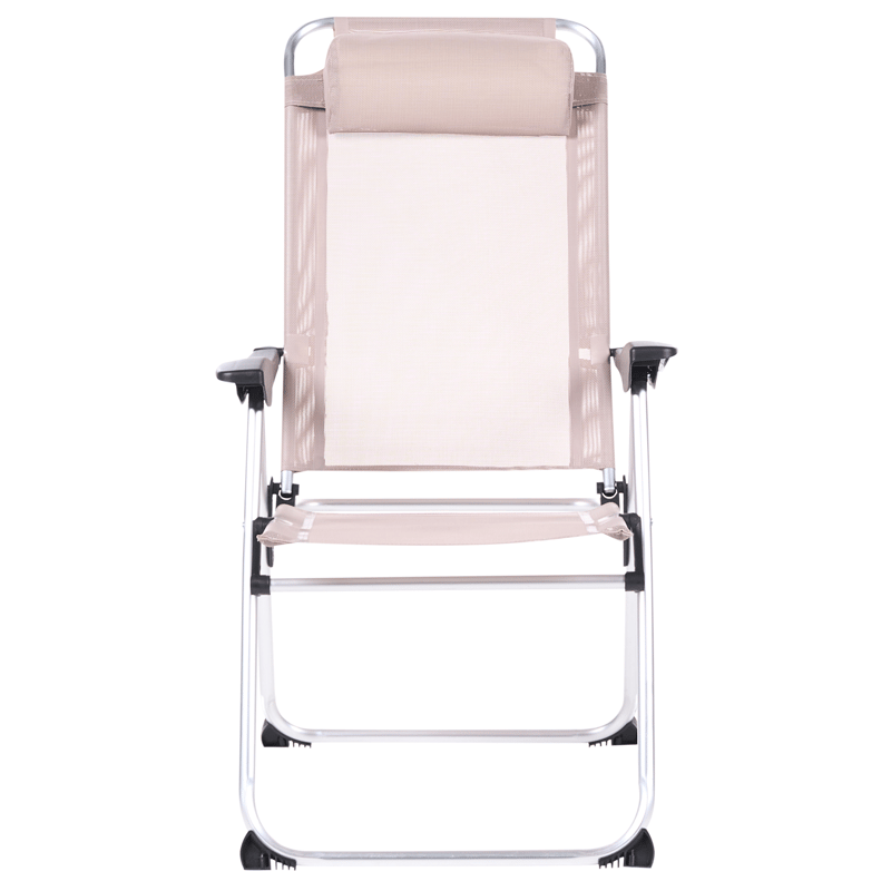 Stol utomhus Asine Aluminum Fällbar - Beige/Svart - Utemöbler - Utestolar & fåtöljer - Positionsstol