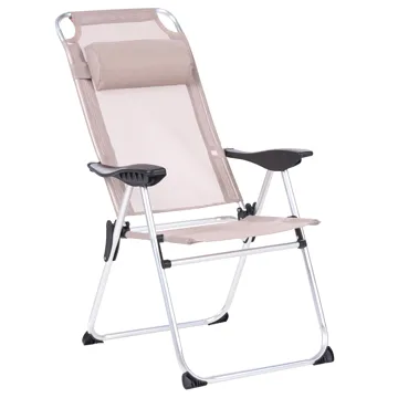 Stol utomhus Asine Aluminum Fällbar - Beige/Svart - Utemöbler - Utestolar & fåtöljer - Positionsstol