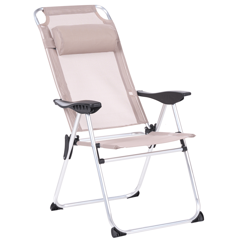 Stol utomhus Asine Aluminum Fällbar - Beige/Svart - Utemöbler - Utestolar & fåtöljer - Positionsstol
