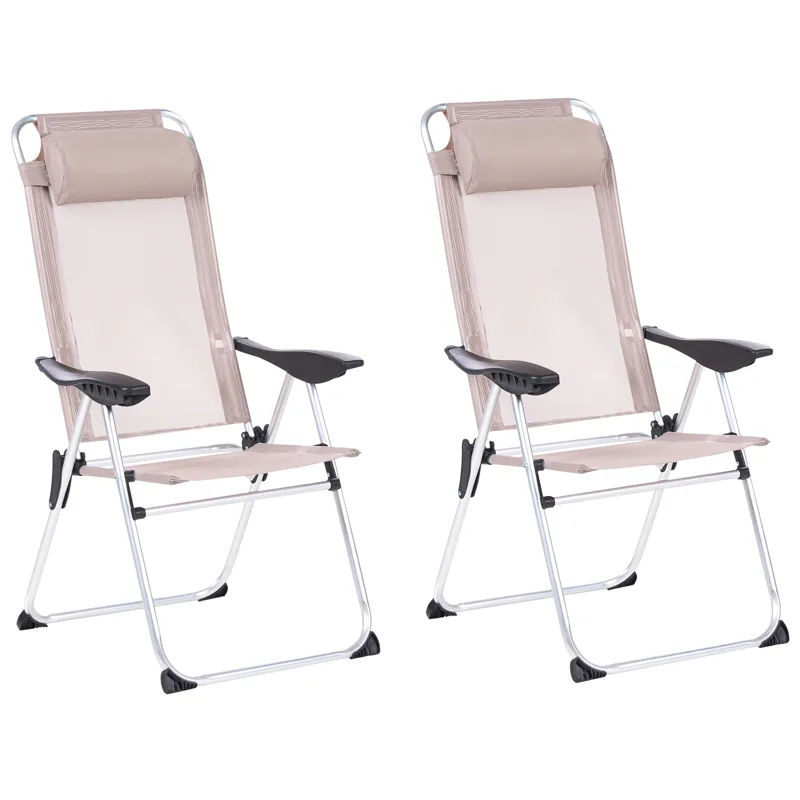 Stol utomhus Asine Aluminum Fällbar, Beige/Svart