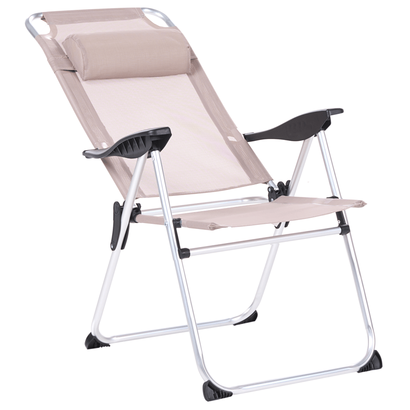 Stol utomhus Asine Aluminum Fällbar - Beige/Svart - Utemöbler - Utestolar & fåtöljer - Positionsstol