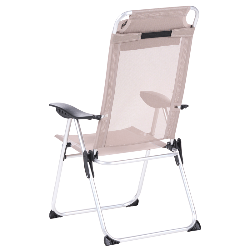 Stol utomhus Asine Aluminum Fällbar - Beige/Svart - Utemöbler - Utestolar & fåtöljer - Positionsstol