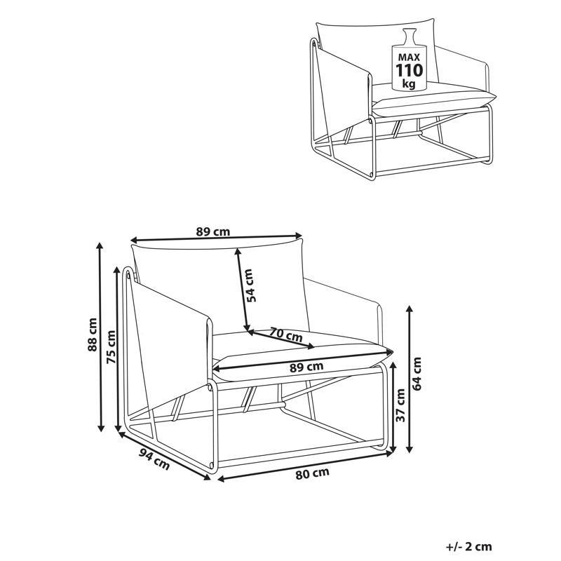 Stol utomhus med Dyna Ponte - Grå - Utemöbler - Utestolar & fåtöljer - Utefåtöljer & loungefåtöljer