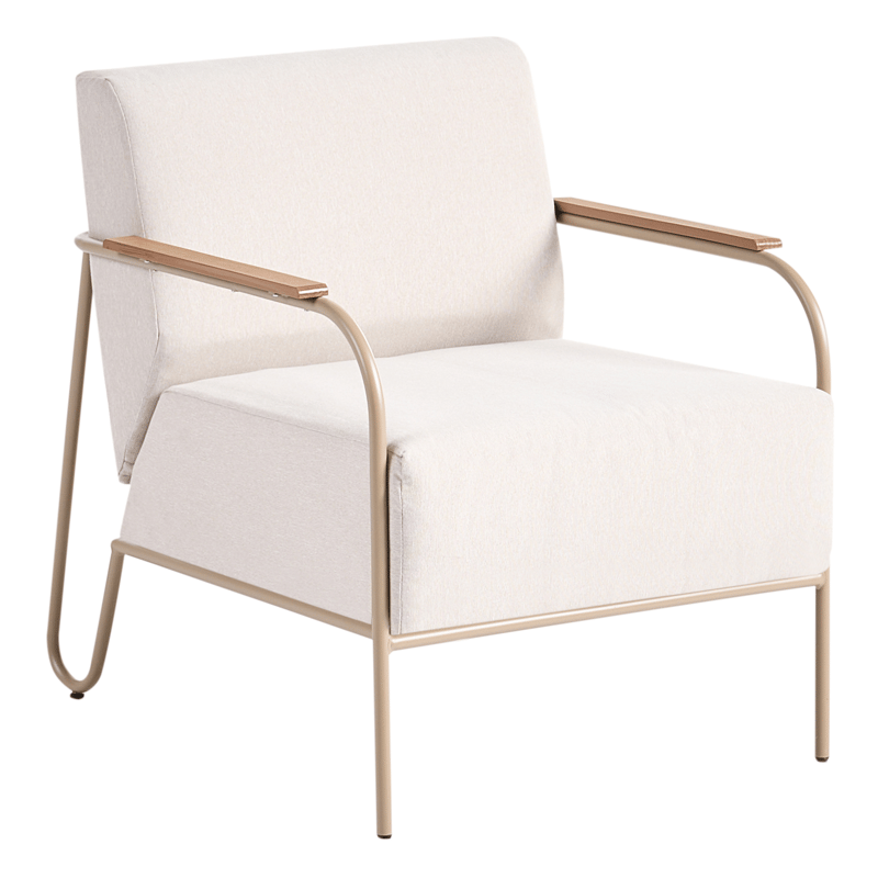 Stol utomhus Nimis med Fotpall - Beige - Utemöbler - Utestolar & fåtöljer - Utefåtöljer & loungefåtöljer