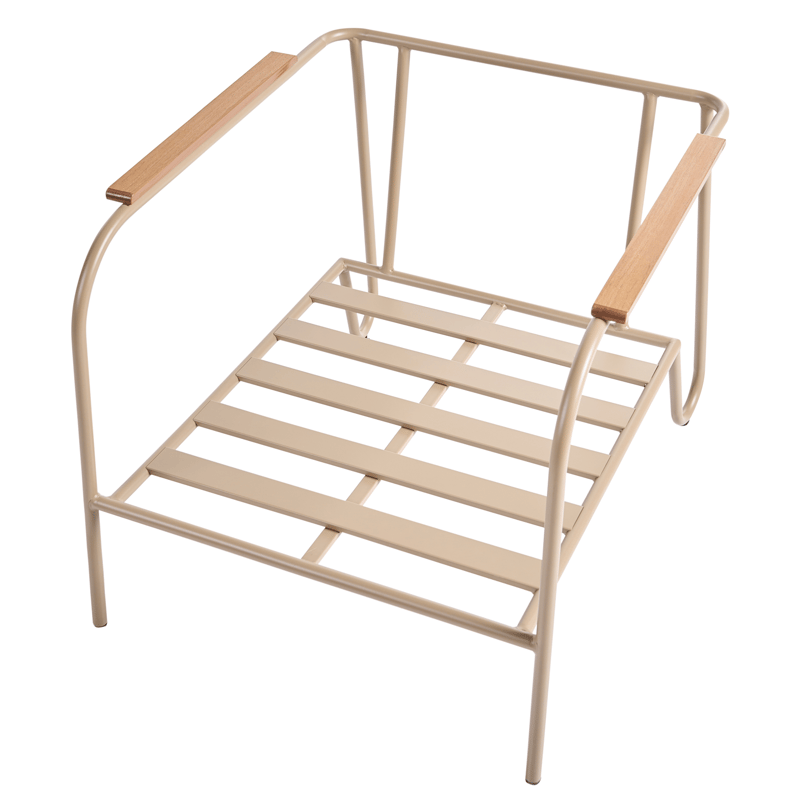 Stol utomhus Nimis med Fotpall - Beige - Utemöbler - Utestolar & fåtöljer - Utefåtöljer & loungefåtöljer