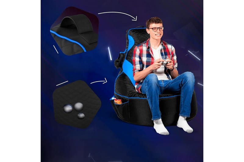 Sufian Sittsäck Utomhus 90 cm - Blå/Svart - Utemöbler - Utestolar & fåtöljer - Sittsäckar