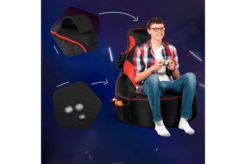 Sufian Sittsäck Utomhus 90 cm - Red/Svart - Utemöbler - Utestolar & fåtöljer - Sittsäckar