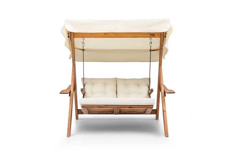 Trädgårdsdubbelgunga Limca Gunga Grädde - Grädde - Utemöbler - Utestolar & fåtöljer - Hängstol