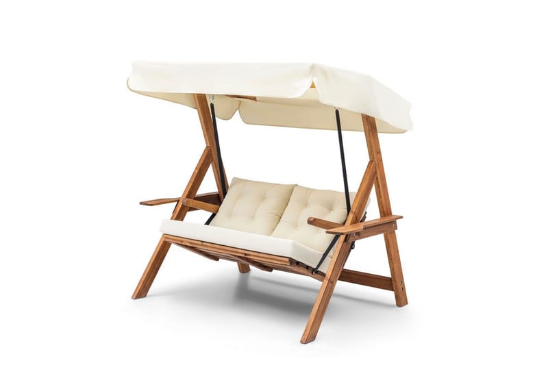 Trädgårdsdubbelgunga Limca Gunga Grädde - Grädde - Utemöbler - Utestolar & fåtöljer - Hängstol