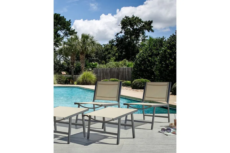 Trädgårdsstol Marceddi - Beige, svart - Utemöbler - Utestolar & fåtöljer - Utefåtöljer & loungefåtöljer