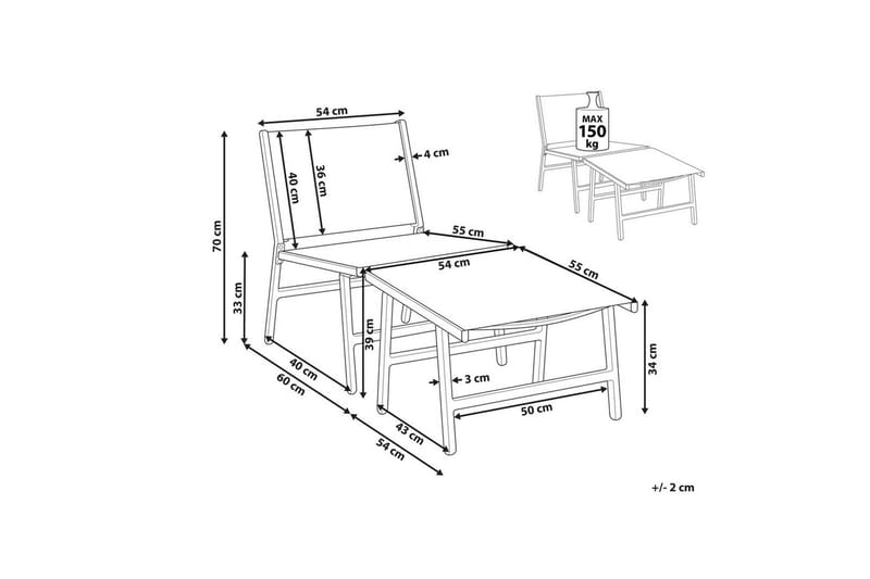 Trädgårdsstol Marceddi - Beige, svart - Utemöbler - Utestolar & fåtöljer - Utefåtöljer & loungefåtöljer