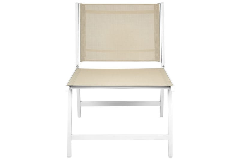 Trädgårdsstol Marceddi - Beige, vit - Utemöbler - Utestolar & fåtöljer - Utefåtöljer & loungefåtöljer