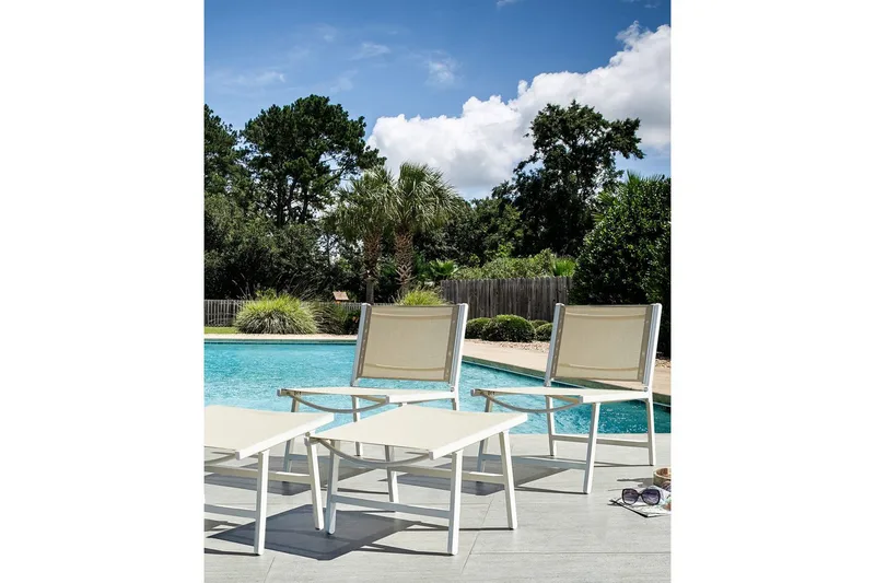 Trädgårdsstol Marceddi - Beige, vit - Utemöbler - Utestolar & fåtöljer - Utefåtöljer & loungefåtöljer