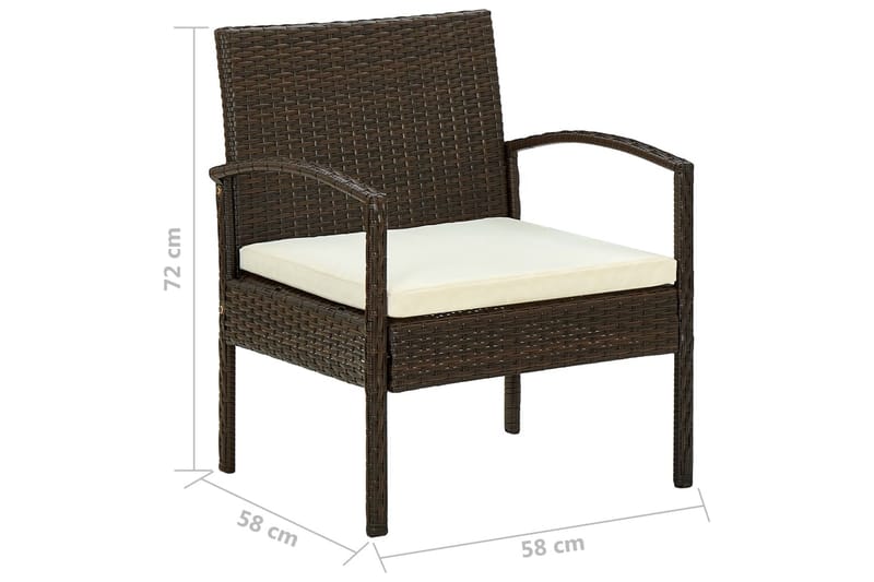 Trädgårdsstol med dyna konstrotting brun - Brun - Positionsstol