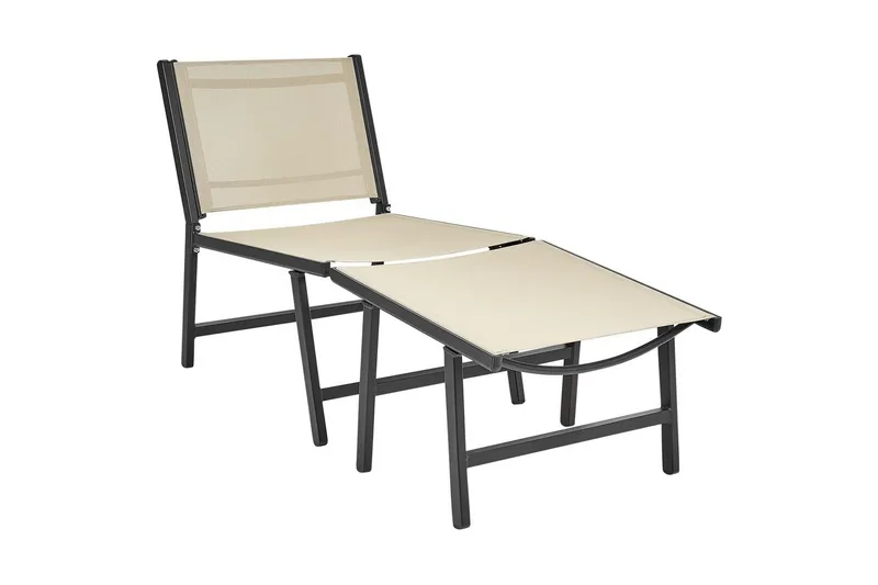 Trädgårdsstol set om 2 Marceddi - Beige, svart - Utemöbler - Utestolar & fåtöljer - Utefåtöljer & loungefåtöljer