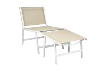 Trädgårdsstol set om 2 Marceddi - Beige, vit - Utemöbler - Utestolar & fåtöljer - Utefåtöljer & loungefåtöljer