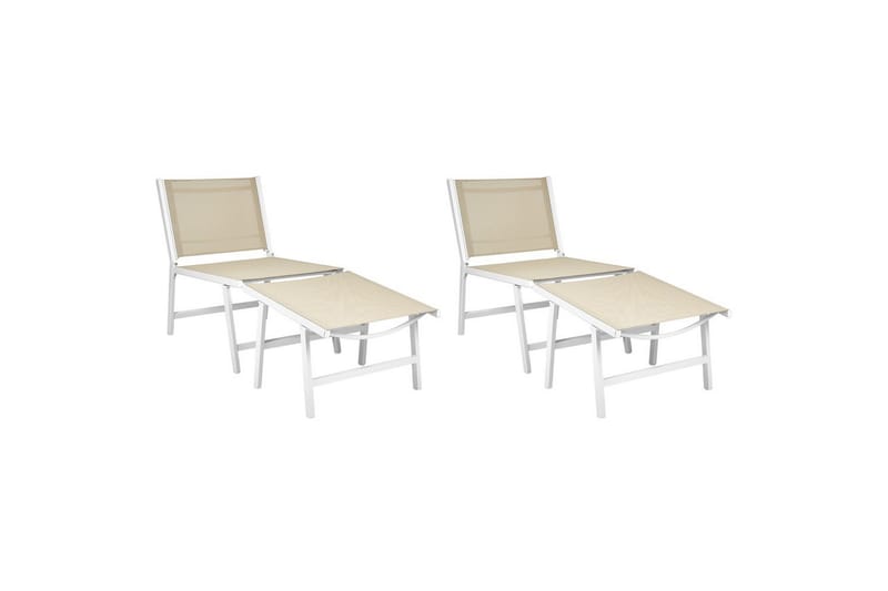 Trädgårdsstol set om 2 Marceddi - Beige, vit - Utemöbler - Utestolar & fåtöljer - Utefåtöljer & loungefåtöljer