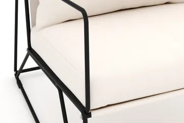 Usteryd loungefåtölj utomhus i järn med vattenavisande dyna i beige - Svart - Utemöbler - Utestolar & fåtöljer - Utefåtöljer & loungefåtöljer