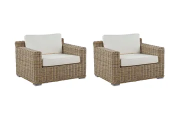 Apriliana Utefåtölj 2-pack - Konstrotting/Ljusbrun - Utemöbler - Utestolar & fåtöljer - Utefåtöljer & loungefåtöljer
