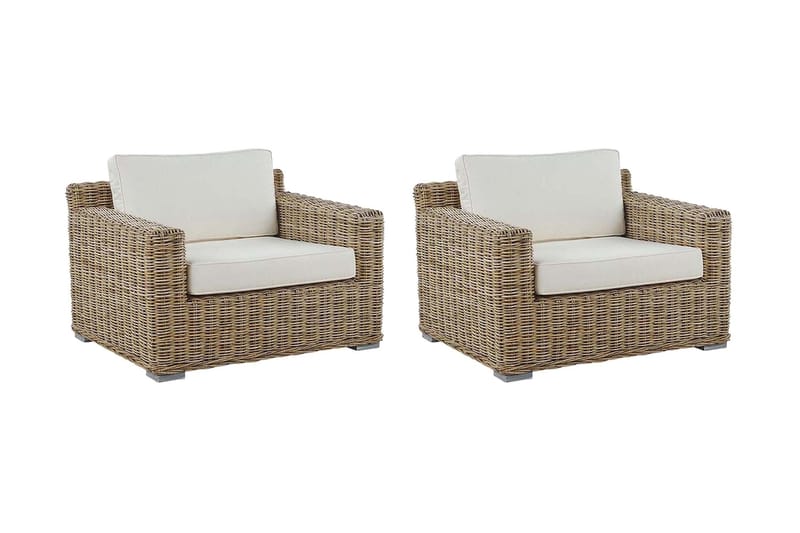 Apriliana Utefåtölj 2-pack - Konstrotting/Ljusbrun - Utemöbler - Utestolar & fåtöljer - Utefåtöljer & loungefåtöljer