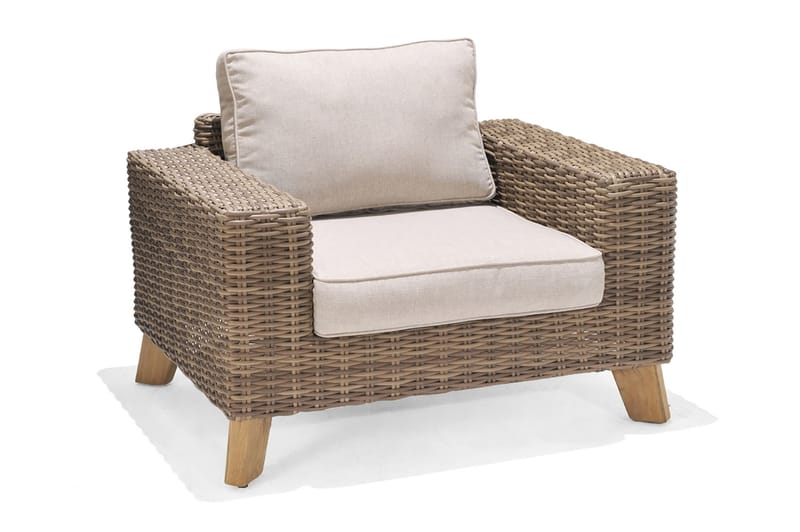 BAHAMAS Fåtölj Beige/Teak - Loungemöbler - Utefåtöljer & loungefåtöljer