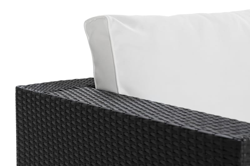 Bahamas Loungefåtölj utomhus i konstrotting för Uteplats och Trädgård - Svart / Vita dynor - Utemöbler - Utestolar & fåtöljer - Utefåtöljer & loungefåtöljer