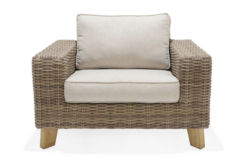 BAHAMAS Utefåtölj Beige/Teak - Utemöbler - Utestolar & fåtöljer - Utefåtöljer & loungefåtöljer