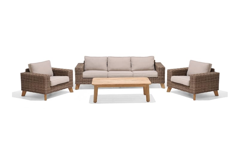BAHAMAS Utefåtölj Beige/Teak - Utemöbler - Utestolar & fåtöljer - Utefåtöljer & loungefåtöljer