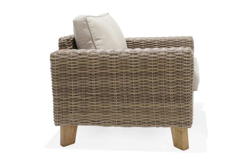 BAHAMAS Utefåtölj Beige/Teak - Utemöbler - Utestolar & fåtöljer - Utefåtöljer & loungefåtöljer