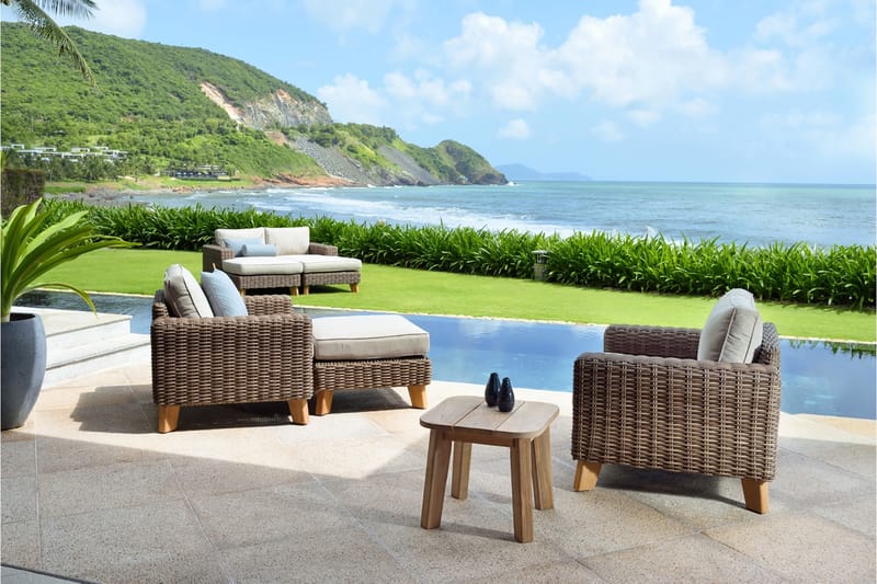 BAHAMAS Utefåtölj Beige/Teak - Utemöbler - Utestolar & fåtöljer - Utefåtöljer & loungefåtöljer