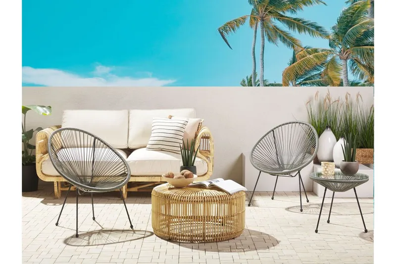 Cayaco Utestol 2-pack - Konstrotting/Mörkgrå - Utemöbler - Utestolar & fåtöljer - Utefåtöljer & loungefåtöljer