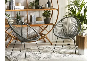 Cayaco Utestol 2-pack - Konstrotting/Mörkgrå - Utemöbler - Utestolar & fåtöljer - Utefåtöljer & loungefåtöljer