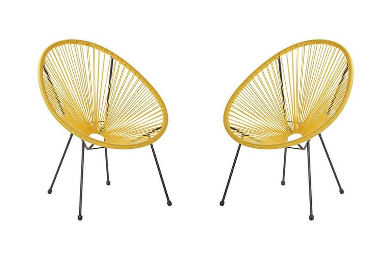Cayaco Utestol 2-pack - Konstrotting/Gul - Utemöbler - Utestolar & fåtöljer - Utefåtöljer & loungefåtöljer