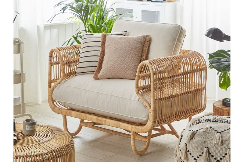 DOLCEDO Utefåtölj Rotting/Beige - Utemöbler - Utestolar & fåtöljer - Utefåtöljer & loungefåtöljer
