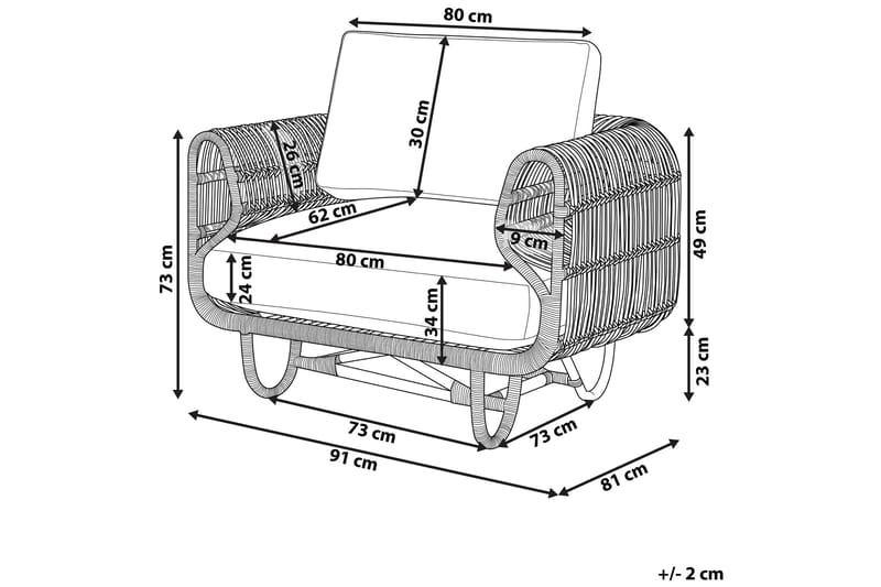 Dolcedo Utefåtölj - Rotting/Beige - Utemöbler - Utestolar & fåtöljer - Utefåtöljer & loungefåtöljer